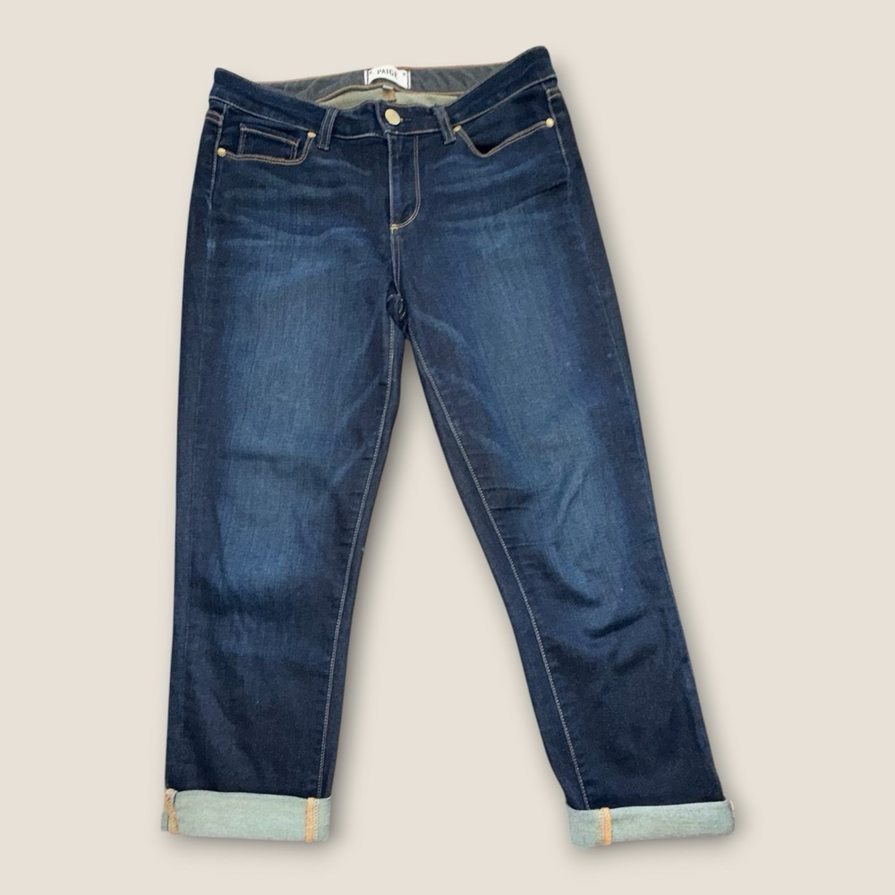 PAIGE Skyline Skinny Jeans Women 28 Dark Wash Mid Rise Stretch Denim Minimalist